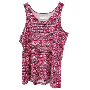 Columbia Women's Tank Top Size M Omni Wick Red White Print Athletic Work Out Top